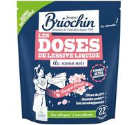 Jacques Briochin - Lessive liquide en doses au savon noir - Parfum Bouquet floral, 22 doses