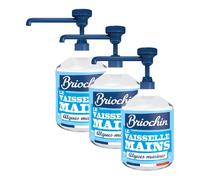 BRIOCHIN Liquide Vaisselle Algues Marines & Savon Noir, Formule Dégraissante, 3 x 500 ml (= 1,5 L)