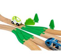 Briocks® - Aiguillage Parallèle pour Train en Bois - Compatible avec BRIO, Thomas, Lillabo, IKEA, Melissa & Doug, Oxybul, Playtive et Bien d’Autres ! (Vert) (Aiguillages Gauche/Droite)