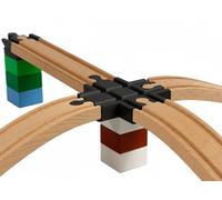 Briocks® - Carrefour Surélevé pour Train en Bois - Compatible avec BRIO, Thomas, Lillabo, IKEA, Melissa & Doug, Oxybul, Playtive et Bien d’Autres ! (Noir)