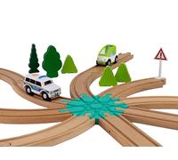 Briocks® - Croisement 8 Voies pour Train en Bois - Compatible avec BRIO, Thomas, Lillabo, IKEA, Melissa & Doug, Oxybul, Playtive et Bien d’Autres !