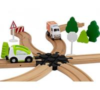 Briocks® - Croisement pour Train en Bois - Compatible avec BRIO, Thomas, Lillabo, IKEA, Melissa & Doug, Oxybul, Playtive et Bien d’Autres ! (Croisement 6 Voies - Noir)