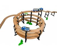 Briocks® - Support de Rail Spirale pour Train en Bois - Compatible avec BRIO, Thomas, Lillabo, IKEA, Melissa & Doug, Oxybul, Playtive et Bien d’Autres ! (Noir) (4 Niveaux)
