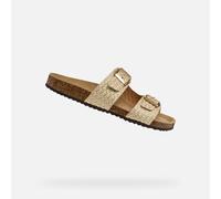 Geox Femme D Brionia L Sandales Plates, Doré, 42 EU