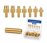 BRIOTA Lot de 8 embouts de fer à souder pour inserts filetés en laiton M2 M2,5 M3 M4 M5 M6 M8, pour composants d'imprimante 3D en plastique et projets de bricolage, accessoires d'outils de soudage
