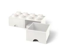 Brique 8 tenons avec tiroirs - blanc