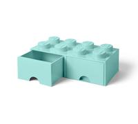 Brique 8 tenons avec tiroirs - bleu turquoise