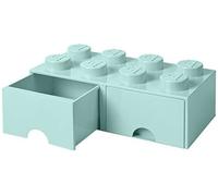 Brique bleu clair aqua de rangement LEGO à tiroir et à 8 tenons
