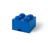 LEGO-40051731 Brique de Rangement Empilable 4 avec Tiroir, Solid, 40051731, Bleu, 25 x 25 x 18 cm