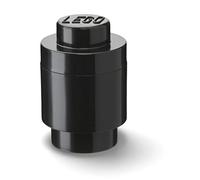 Brique de Rangement LEGO® 1 Bouton noir, Boîte Empilable 950 ml, Ø123x183 mm, Rangement Bureau & Jouets, Décoration Maison