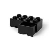 Brique de Rangement LEGO 2 tiroirs 8 picots - Noir