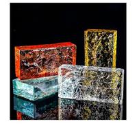 Brique de verre de processus, Cloisons de séparation phoniques et thermiques multicolores 200 x 100 x 50 mm(Pink)