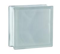 Brique de verre design Nuage Super White satiné 2 faces 19x19x8 cm - 6 pièces