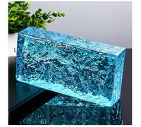 Brique de Verre Rectangulaire Transparente à Motif Cristal de Glace, Utilisée dans Le Domaine du Bâtiment pour Les Cloisons Murales, Ainsi Que pour Les Tables DIY,Sky Blue,1 Pièces