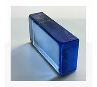 Brique de verre transparent, Blocs de verre multicolores 7,8x3,9x1,9 pouces(Blue)