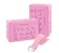 Brique de yoga - Lot de 2 blocs de mousse EVA haute densité, léger et doux | Accessoire de yoga portable pour studio, maison, gym, voyage, étirement, méditation, flexibilité, entraînement pour femmes