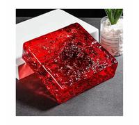 Brique en verre transparent, blocs de verre multicolores 9,9 x 9,9 x 4,8 cm (orange)