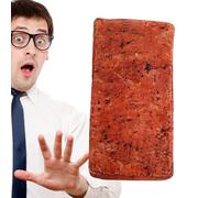 Brique éponge simulée - Jouet doux 25 x 12,6 x 7 cm, fausse brique réaliste en éponge, accessoire de farce avec un design léger | Coussin en peluche fantaisie pour blagues amusantes, décoration et déc