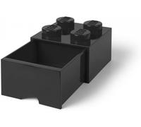Brique noire de rangement LEGO à tiroir et à 4 tenons