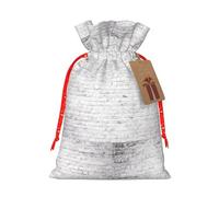Brique Wall Printing Fashion Bag Pochette légère avec cordon de serrage avec étiquette Kraft pour Noël Halloween