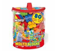 M MOLTO Sac de Blocs de Jouets Blocs à Construire Blocs à empiler et à Assembler 60/80/150 pièces (80 pièces, Rouge)