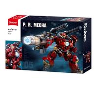 Briques de construction - SLUBAN - PR Mecha The Anti-Hulk Mech - 588 pièces - Armure futuriste, membres mobiles - Rouge