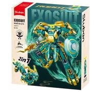 Briques de construction - SLUBAN - Robot Mecha 2 en 1 vert jaune - 244 pièces - Vert/jaune - Dès 6 ans