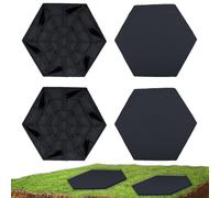 Briques de jardin, pierres à pas pour l'extérieur, 4 pièces, escaliers décoratifs de jardin avec poteaux de sol, chemins de jardin, chemins extérieurs résistants aux intempéries, pierre en résine