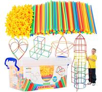 Briques de paille MalPlay | 400 éléments | Jouets éducatifs pour enfants | Blocs de montage éducation précoce jouets éducatifs | Cadeaux pour garçons et filles