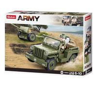 Briques Jeep allié + anti aérien Sluban SOEM38 B0853 143 pièces Transparent