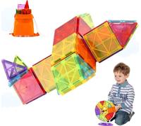 Briques magnétiques pour enfants - 121 pièces - Jouets de construction magnétiques - Apprentissage créatif - Fun et éducatif