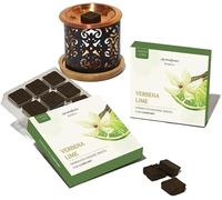 Briques sans fumée de verveine et citron vert avec brûleur de citron vert et taj Aromafume
