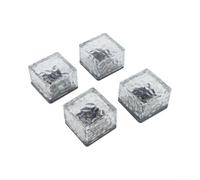 Briques Solaires LED Verre 4pcs Lumière Chaude(White light)