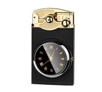 Briquet 2 en 1 à double flamme avec briquet de montre, briquet torche au butane, briquet à flamme réglable avec gaz butane rechargeable, bougie for homme, papa, mari (gaz butane non inclus) ( Color :