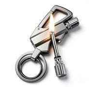 Briquet 3 en 1 en métal, allumettes éternelles, briquet permanent avec décapsuleur et porte-clés, kit d'allume-feu étanche illimité pour camping, survie, extérieur, sans essence