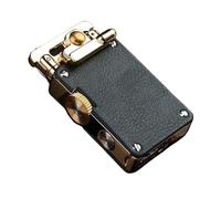 Briquet à Bascule Vintage en Cuir, Briquet Vintage Rechargeable au kérosène à Flamme Douce, Cadeau for Les Amis et la Famille (kérosène Non Inclus)(Green)