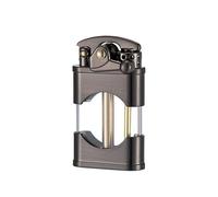 Briquet à cigares, Briquet à kérosène Coupe-Vent et étanche avec Cartouche Transparente, Briquet en métal à Silex à Roue Vintage, Cadeau de Collection, Gadgets for Barbecue for Hommes (Color : C)