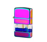 Briquet à combustion rechargeable, briquet à kérosène classique, réservoir de carburant transparent visible, corps métallique coupe-vent, adapté for collectionner le camping, les bougies, les cadeaux