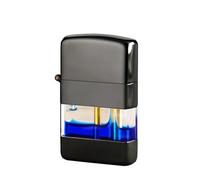 Briquet à Combustion Rechargeable, Briquet à kérosène Classique, réservoir de Carburant Transparent Visible, Corps métallique Coupe-Vent, adapté for Collectionner Le Camping, Les Bougies, Les Cadeaux
