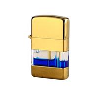 Briquet à Combustion Rechargeable, Briquet à kérosène Classique, réservoir de Carburant Transparent Visible, Corps métallique Coupe-Vent, adapté for Collectionner Le Camping, Les Bougies, Les Cadeaux