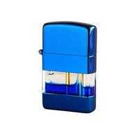 Briquet à combustion rechargeable, briquet à kérosène classique, réservoir de carburant transparent visible, corps métallique coupe-vent, adapté for collectionner le camping, les bougies, les cadeaux
