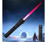 Briquet à Flamme Droite Coupe-Vent for Camping en Plein air, Grand Briquet à Flamme Bleue Coupe-Vent en métal, Briquet Sabre Laser Rechargeable avec Verrouillage de sécurité pour(Color:Black)