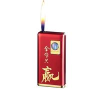 Briquet à gaz Cat's Eye 2025, Coque en Alliage d'aluminium Pratique, Briquet Silencieux à Flamme Nue, Appuyez for Allumer Facilement, Peut être rempli de Carburant (Butane Non Inclus)(Black2)