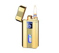 Briquet à induction intelligent 2024, briquet à flamme douce au kérosène, briquet en métal de haute qualité, briquet avec fenêtre visible, adapté aux bougies, au camping, etc. (carburant non inclus)(G