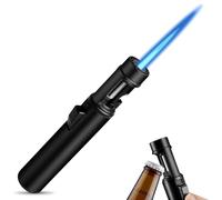 Briquet à jet de flamme 2 en 1, 2 In 1 Jet Flame Lighter, Windproof Lighters, Lighter With Bottle Opene, Airbrush Windproof Lighter, Torch Lighters Butane Refillable, 360 Degree Rotating Ignitio