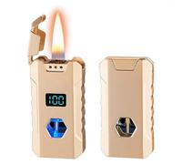Briquet à kérosène à commande vocale, portable, rechargeable avec 4 méthodes d'allumage, design coupe-vent et réservoir de carburant visible, idéal pour le camping et l'intérieur