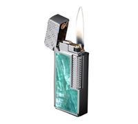 Briquet à kérosène à Couvercle Rabattable en métal, allumeur Pratique, Fin et léger, Carburant Rechargeable, adapté aux Affaires et aux Cadeaux (Carburant Non Inclus)(Green)
