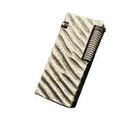 Briquet à kérosène à Double réservoir d'huile à Couvercle Rabattable et à Bras élévateur, Corps en Laiton en Relief, Rechargeable, adapté aux Affaires/Collections/Cadeaux(Bronze1)