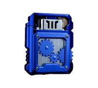 Briquet à kérosène à Engrenages, allumage par clapet en métal, Flamme Douce Classique, Facile à remplir, adapté au Camping/randonnée (Carburant Non Inclus)(Blue)