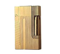Briquet à kérosène à Roue Rabattable en cuivre Pur, Design de Luxe Haut de Gamme, Briquet Portable à Carburant Rechargeable, adapté aux Affaires/Cadeaux/Collections (Or)